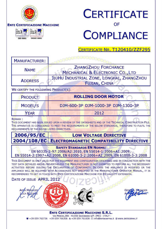 FORCHANCE CE สำหรับ 3Phase MOTOR 295a