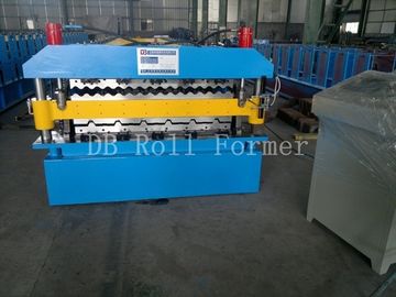 5.5KW ชุบสังกะสีเหล็กแผ่นม้วนสองชั้นเครื่องขึ้นรูปสำหรับหลังคาลูกฟูก