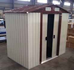 10x12 &#39;Prefab เอเพ็กซ์เมทัลการ์เด้นจัดเก็บหลั่งด้วยประตูบานเลื่อน