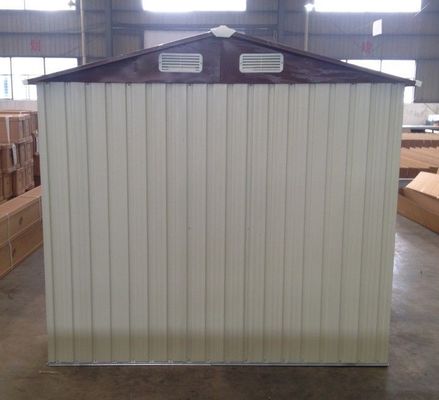 10x12 &#39;Prefab เอเพ็กซ์เมทัลการ์เด้นจัดเก็บหลั่งด้วยประตูบานเลื่อน